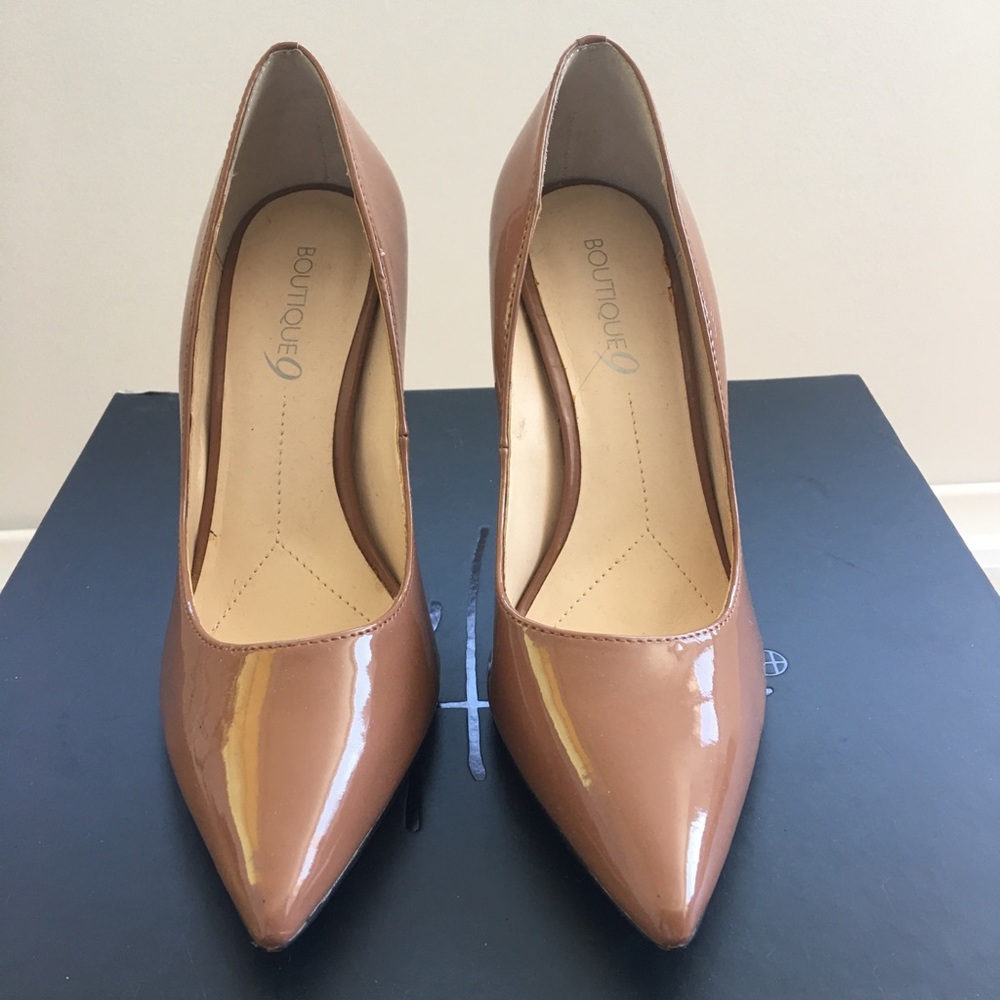 Tan stiletto heels